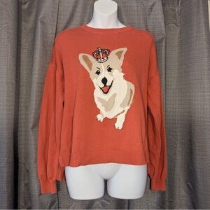 Fun Corgi with Crown Graphic Sweater